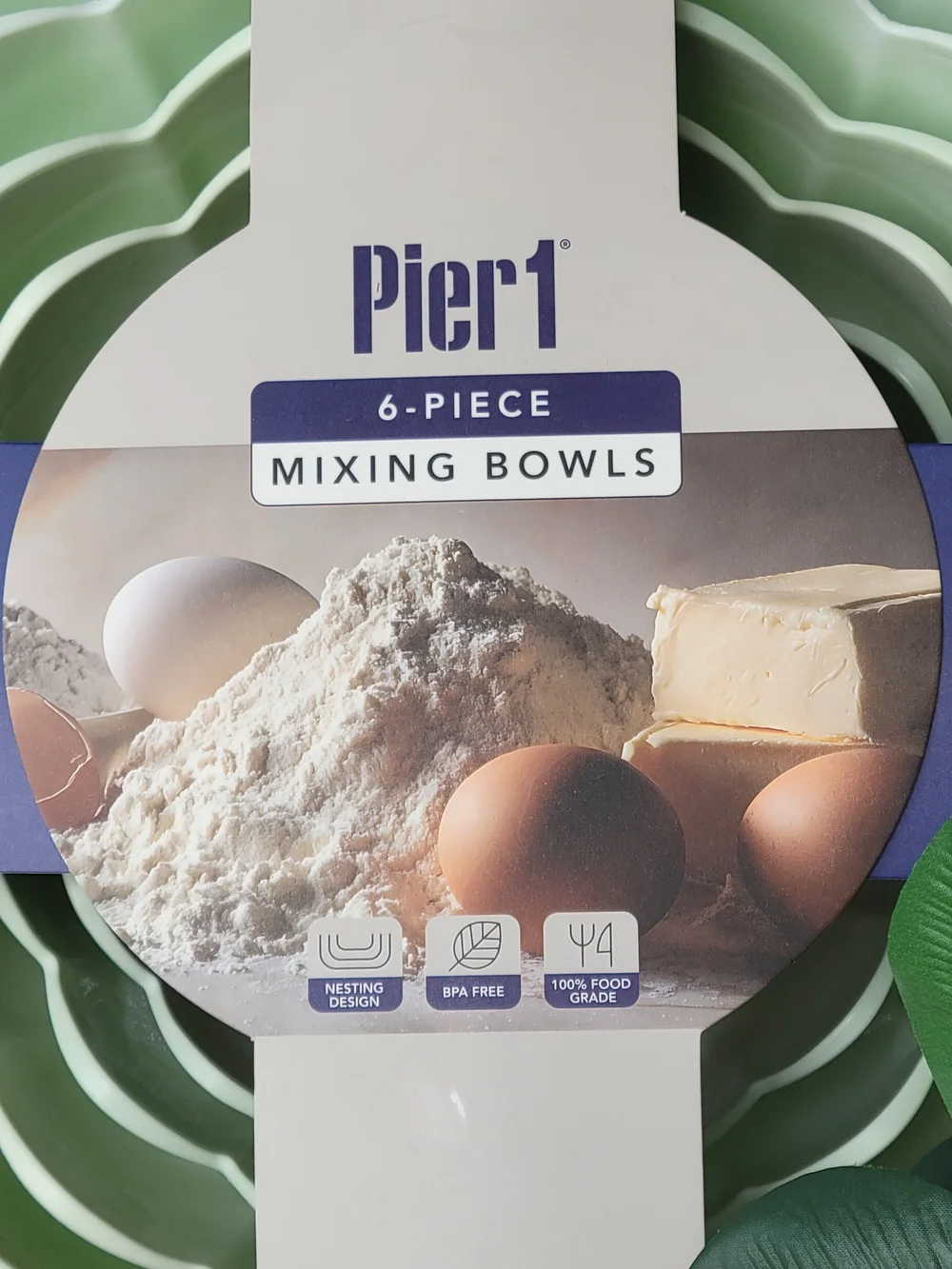Pier 1 Mint Green Scalloped 6-Piece Mixing Bowl Set